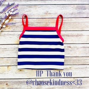 Mini Boden: 🎉 HP 🎉 Blue and White Striped Swim Top.
